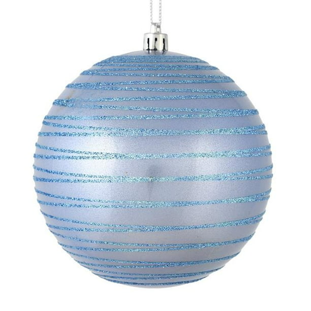 Vickerman N187529d 3 In Periwinkle Candy Ball Ornament With Glitter Lines 6 Per Bag Walmart Com Walmart Com