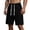 Black, variant on Mens Baggy Jean Shorts Loose Fit Drawstring Straight Leg Bermuda Shorts Pull On Solid Color Denim Shorts Men with Pockets S-3XL