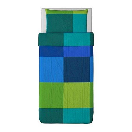 ikea brunkrissla duvet cover and pillowcases, twin, multi-color