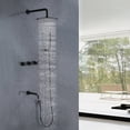 thumbnail image 2 of Wall Mount Shower Faucet Set with 360 Degree Rotatable Tub Spout and 3-Cross Handles with Rough-in Valve, 2 of 5