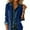 Blue, variant on Women's Faux Suede Button Jacket Oversized Gathered Hem Short Length Coat Casual Vintage Outerwear with Pockets for Retro Style, Fall and Spring Wear, and Seasonal Events,Beige,L