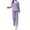 Purple, variant on tarylea Winter Pajamas Outfit for Women Plush Suits Crew Neck Long Sleeve Pullover Elastic Waist Pants Solid Color Warm Winter Homewear Casual Comfy Sleepwear