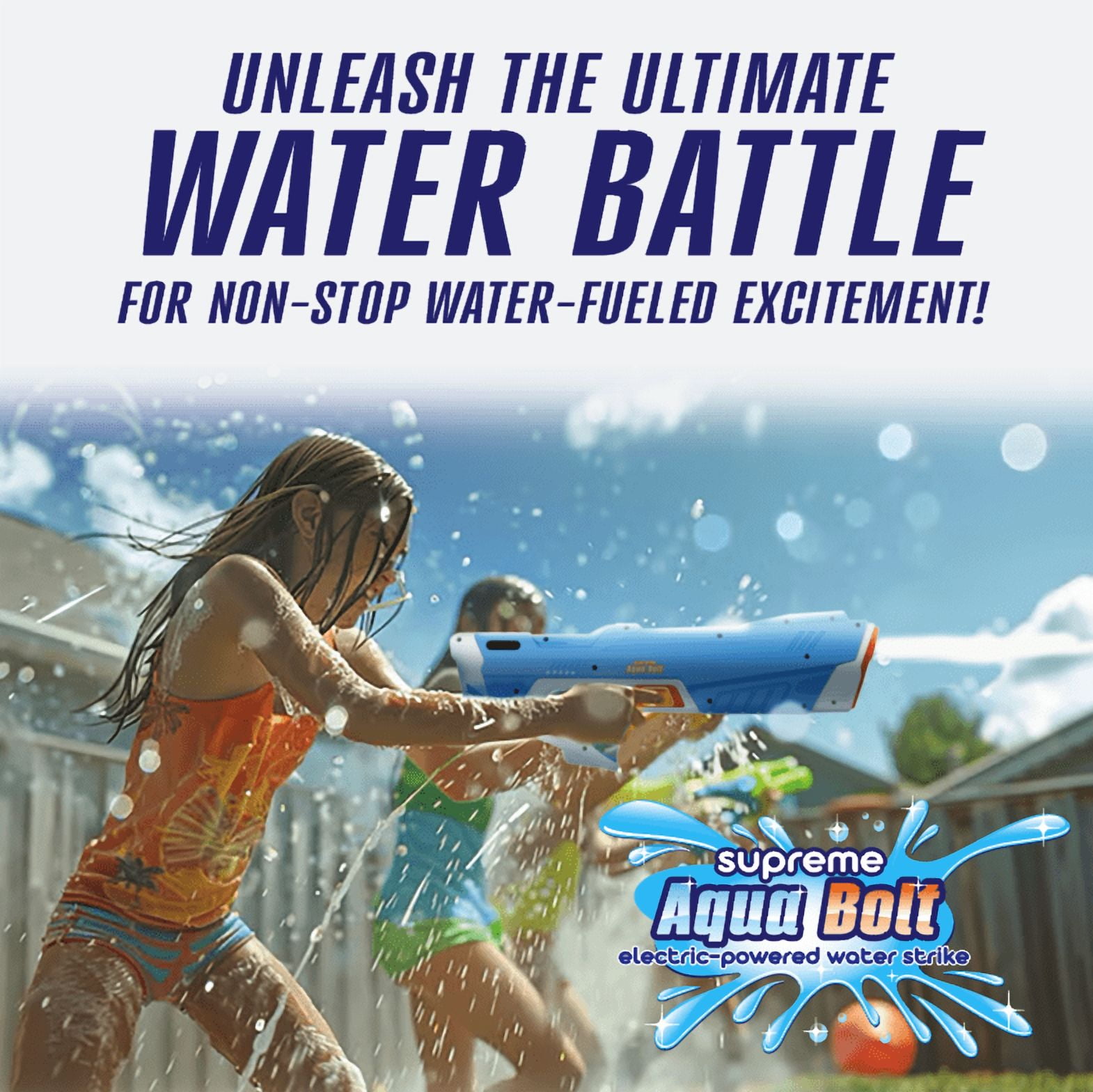 Supreme Sports Aqua Bolt Electric-Powered Water Strike, 20+ feet of Long Range Shooting