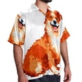 thumbnail image 2 of Pixel Dog Men's Hawaiian Short Sleeve Printed Button Down Poplin Casual Summer Beach Shirt, Unisex, 2 of 6