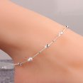thumbnail image 4 of AYYUFE Single/Double Layer Star Ball Leaf Cross Charm Anklet Summer Lady Ankle Bracelet, 4 of 7