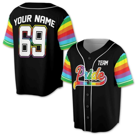 Baseball Tee LGBT Pride Personalized Name and Number 3D Baseball Jersey Size S-5XL