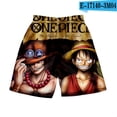 thumbnail image 3 of Pantalones cortos con estampado digital 3D de anime ONE Piece Monkey D Luffy Roronoa Zoro Ace Edward Newgate Kaidou, pantalones cortos casuales holgados para playa, 3 of 5