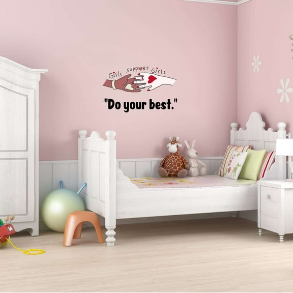 Do Your Best Girls Support Handshake Girls Love Beautiful Crown Prince Unicorns Royalty Sweet Dreams Decorating Holiday Gift Ideas Bedroom Wall Decal Sticker - Size: 30 In X 18 In