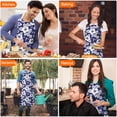 thumbnail image 4 of Pioneer Flower Floral Print Pattern Apron for Women and Men, Cotton Linen Waterproof with Pockets, Adjustable, 33x27 Inch for Kitchen, Gardening, BBQ, Salon, 4 of 6