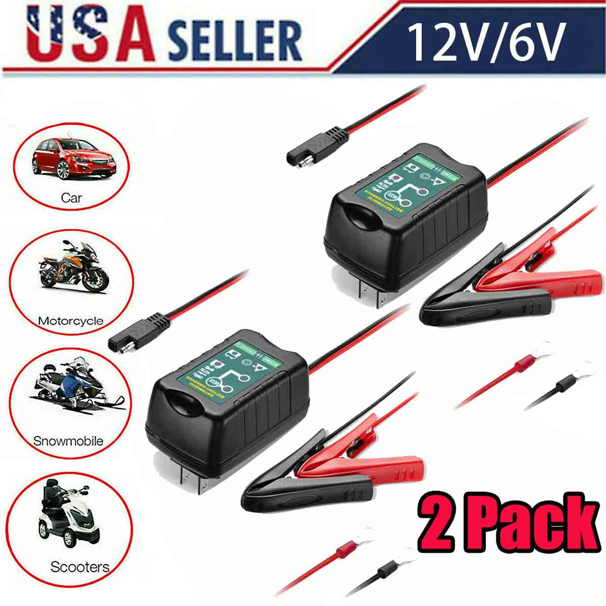 2x Automatic Battery Charger Motorcycle Trickle Float For Tender