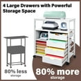 thumbnail image 3 of TC-HOMENY Mobile Craft Storage Utility Cart Compatible w/ Cricut Machines, Multifunctional Craft Organizer Container w/ Large Space, Rolling Modern Furniture w/ Wheels, White, 3 of 8