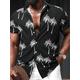 thumbnail image 2 of Camisas para hombre con estampado 3D de palmeras, cuello con botones en la parte delantera, camisetas básicas de manga corta, camisa con estampado botánico, estilo hawaiano, 2 of 4
