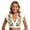 White 4, variant on MDUKONU Women's Oktoberfest Crop Top Ruffle Sleeveless Bavarian Beer Mug Print V Neck Button Down Cropped Blouse for Beer Festival Party Size:S-XXL