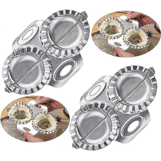 Dumplings Maker Stainless Steel 2 Pieces Set - Dough Press And Dumpling Mold Tool For Baki