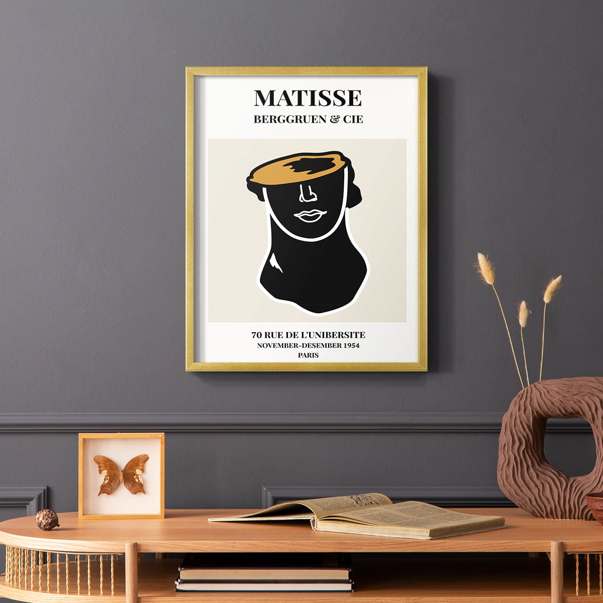 Matisse CXXII Framed Print in Gold Solid Wood 16 x 20 Framed Print