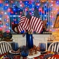 thumbnail image 3 of JMEXSUSS 4th of July Decorations 100 LED String Lights Indoor, 33ft Red White and Blue Lights Plug-in, 8 Modes Patriotic 4th of July Lights for Indoor Outdoor Independence Day American Flag Holiday, 3 of 7