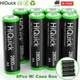 thumbnail image 2 of HiQuick 8 Pack AA Rechargeable Batteries 2800mAh 1.2V Battery, 2 of 8