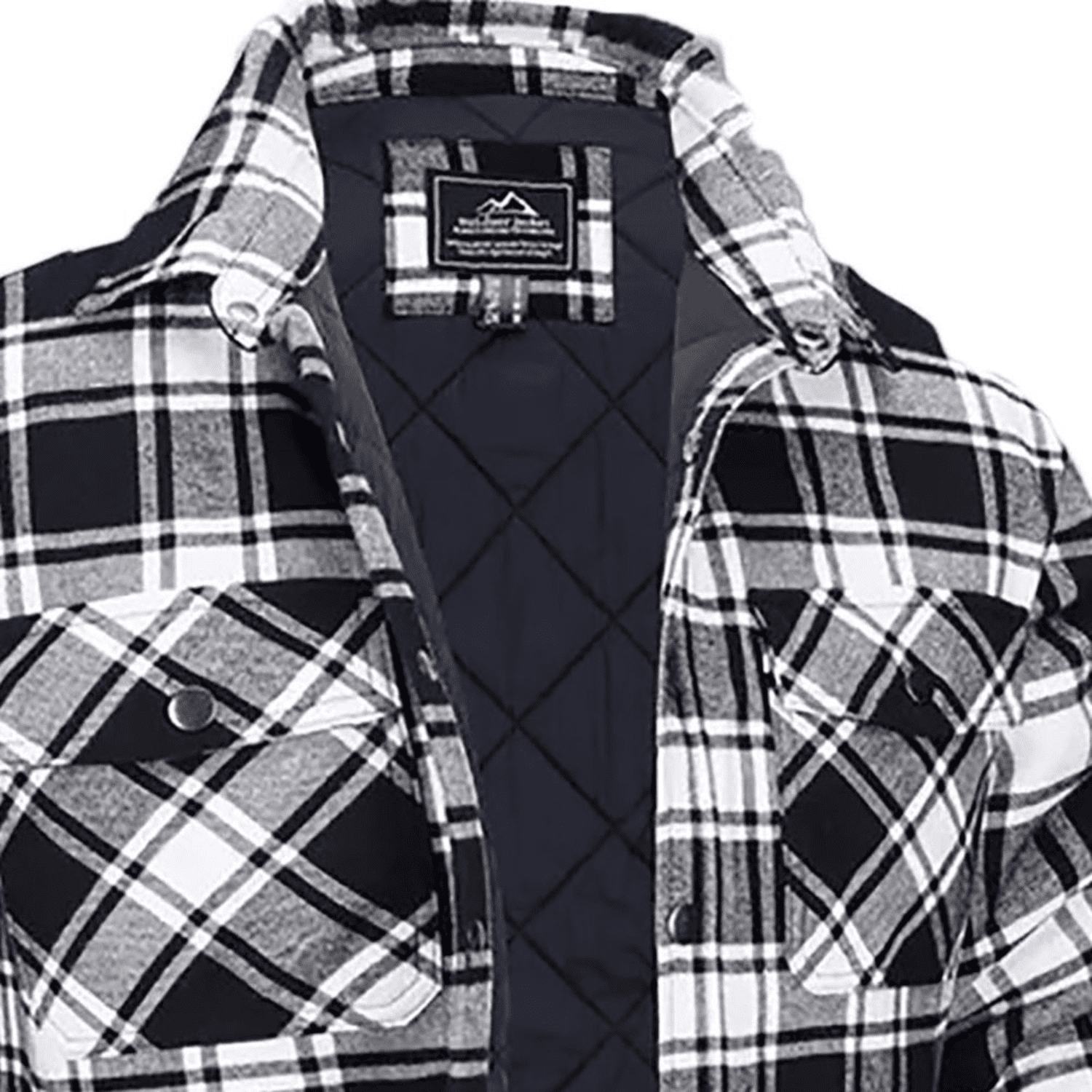 XGZFP1 Warm and Cozy Newce Men‘s Big & Tall Quilted Lined Flannel Shirt  Jacket for 2023 Fall Winter. Long Sleeve Outdoor Plaid Outerwear with  Padded 