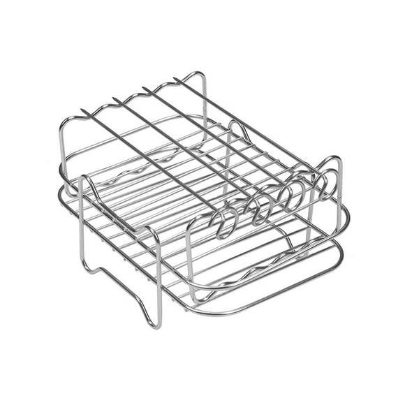 Charcoal Bbq Grill Multi Layer Stainless Grill Square Air Fryer Rack Stackable Multi Layer Stainless Dehydrator Rack Square Air Fryer Accessories Instant Air Fryer Barbecue Grill Clearance