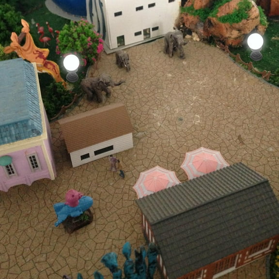 EXHUMKY 5Pcs Mini House Decor Abs Black for Miniature House Design and Indoor Model Display