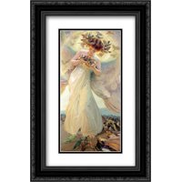 The Angel of The Birds 2x Matted 16x24 Black Ornate Framed Art Print by Dvorak, Franz