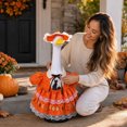 thumbnail image 6 of Porch Goose Halloween Outfit 19-23 Inch Orange Black Cat Moon Dress with Hat for Outdoor Front Porch Garden Yard Fall Season Decor, 6 of 7