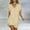 Yellow, variant on Women's Beach Swimsuit Coverup V Neck Short Sleeve Imitation Linen Cover up Swimwear Bikini T-Shirt Dress Yellow