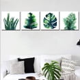 thumbnail image 2 of Boho Wall Art Bathroom Decor Botanical Green Plant Canvas Prints Picture Bedroom Apartment Kitchen Home Decoration 4Pcs/Sets 14 x 14" Tropical Leaf Monstera Minimalist Aesthetic Framed Poster Artwork, 2 of 6