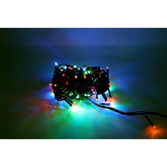 Perfect Holiday - 100 LED Green Wire String Faire Christmas Light 32feet - Multicolor