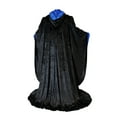 thumbnail image 6 of Black Wizard Robe with Hood and Sleeves, Halloween Party Costume for Adults, Velvet Lined in BLUE Satin Cosplay, 64" Cloak, 6 of 6