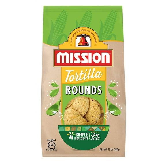 Mission Rounds Tortilla Chips, Gluten , Restaurant Corn Tortilla Chips, 13 oz - 2 Bags
