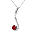 thumbnail image 2 of Galaxy Gold 14K Solid White Gold 14" Necklace with 0.55 Carat Natural Ruby, 14"-24" Sizes, July Birthstone, Symbol of Passion, 2 of 3