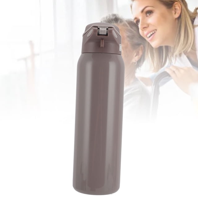 Botella De Agua Aislada De Acero Inoxidable, Botella Aislada Al Vacío Con Pajita Para Personas Mayores, 500 Ml, Taza Portátil Para Uso Diario