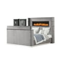 thumbnail image 5 of King Size Bed With Grey Velvet, Fireplace Headboard & Tv Stand Stylish Feature In Trendsetting Selection, 5 of 5