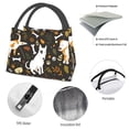 thumbnail image 4 of Yiaed Bones And Leaves Print Lunch box lunch bag Portable Insulated Lunch Box for Women Men Cooler Tote Bag with Front Pocket for Work Picnic Travel, 4 of 6