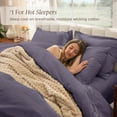 thumbnail image 4 of Bare Home Organic Cotton Duvet Cover Set, 260 Thread Count, Percale Weave, Full/Queen, Dusty Purple, 4 of 10