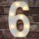 thumbnail image 1 of Pooqla Letras numéricas decorativas con luz LED, carpa de plástico blanco, luces numéricas, letrero para fiesta, decoración de boda, número con pilas (6), 1 of 5
