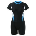 thumbnail image 1 of Women Short Sleeve Rashguard Swimsuit Boyshort Surfing Sports Bathing Suit, 1 of 8