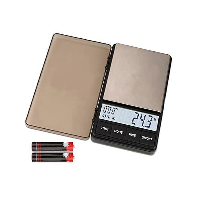 Balanza pequeña para café espresso con temporizador, 1000 g x 0,1 g, pantalla LCD retroiluminada brillante, 2 pilas