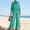 Green, variant on Women's 2 Piece Outfits Linen Long Sleeves Button Down Shirts Wide Leg Pants Sets Tracksuit Casual Vacation Clothes