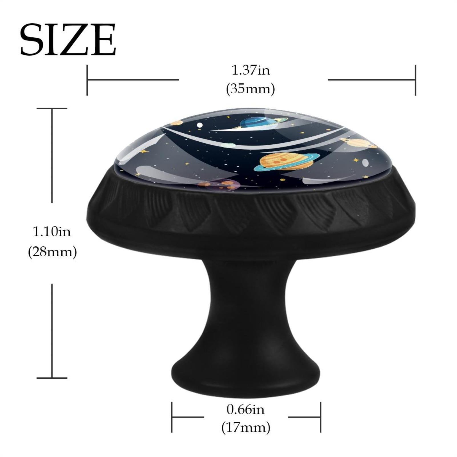 12 Pack Round Glass Drawer Knobs For Kitchen Cabinet With Screws, Cartoon Space Planets and Stars Night Sky Background Crystal Diamond Shaped Cupboard Knobs For Kitchen Office Bathroom