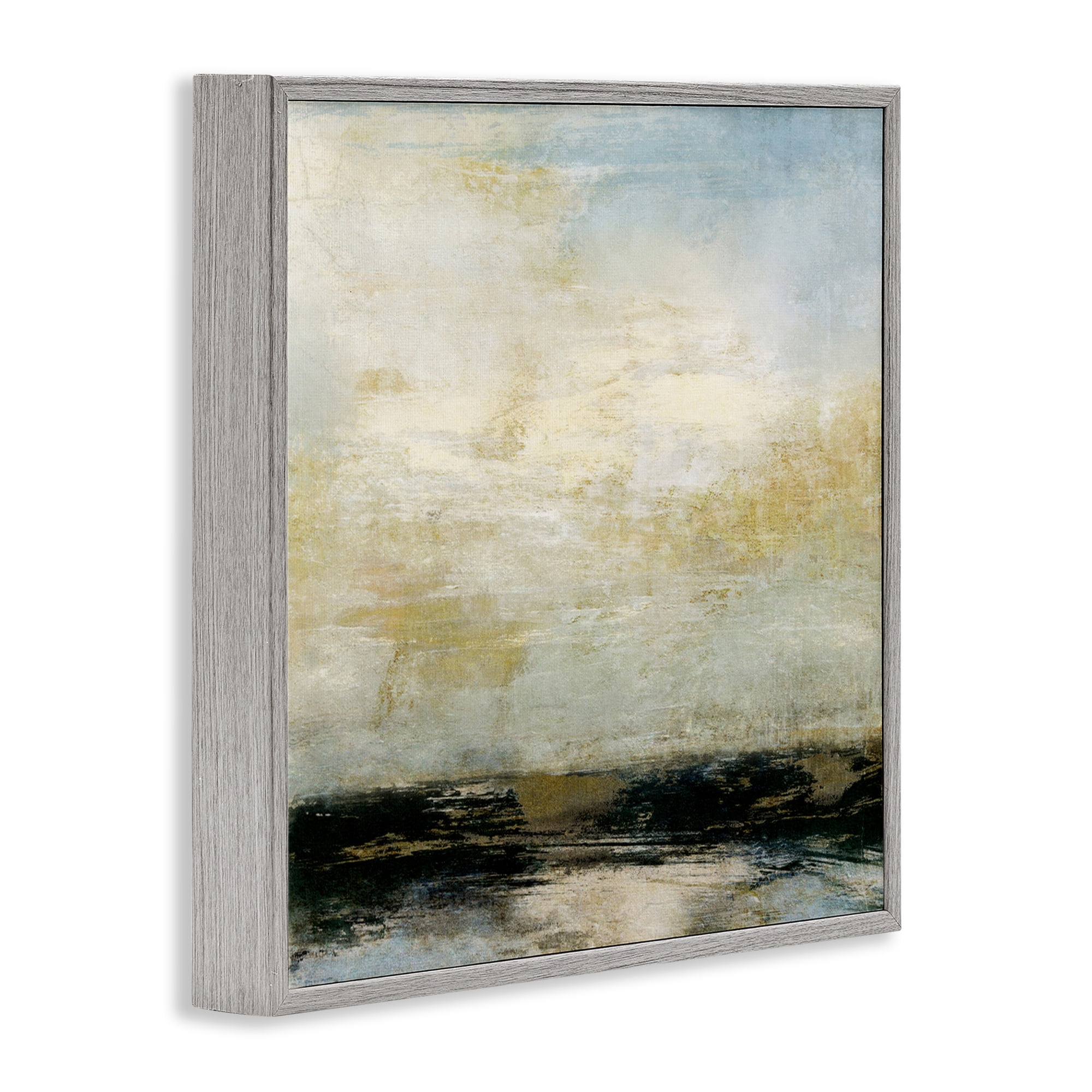 Stupell Industries Abstract Paint Streak Landscape Landscape Painting Gray Framed Art Print Wall Art, 12 x 12