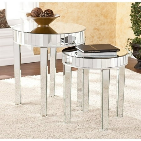 Round Mirrored Nesting Table, Round Mirror Coffee Table Canada