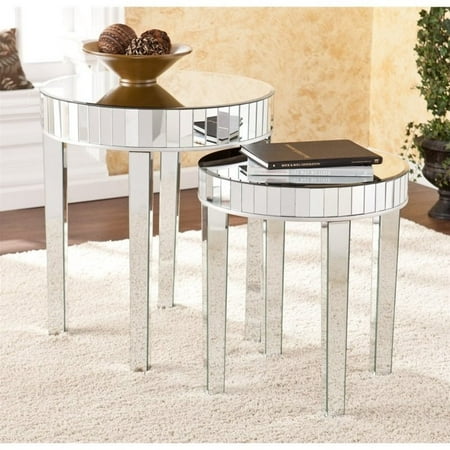 Southern Enterprises Round Mirrored Nesting Table In Silver Canada Round Mirrored Nesting Table, Round Mirror Coffee Table Canada