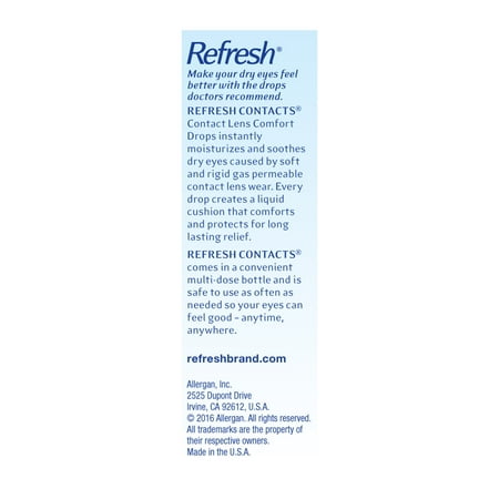 Refresh Contacts Contact Lens Comfort Drops For Use with Contact Lenses, 12 ml