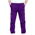 thumbnail image 5 of Boys Nylon Cargo Pants with Multipockets Solid Color Elastic Waist Stretch Comfy Joggers Trousers Unisex Child (12 Years, Pink 01), 5 of 7