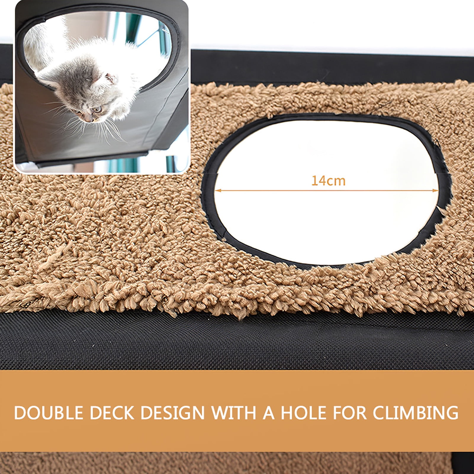 BIMZUC Double Deck Cat Window Perch Hammock Bed with Strong Suction Cups Holds Up to 44lbs 20kg Dimensions 22.4 inches / 57 cm by 7.5 inches / 19 cm Pet Resting Sunbath Seat Furniture Space Saving
