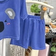 thumbnail image 5 of KPOPLK Summer Toddler Girl Clothes Girl Clothes 3 6 12 18 24 Months 2T 3T Toddler Baby Girl Summer Clothes Short Sleeves T-Shirt Tops + Shorts Cute Outfits Set(12-18 Months,Blue), 5 of 6