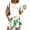 Dark Green, variant on Women's Beachy Floral Co-ord, Sleeveless Pleated Blouse and Drawstring Shorts, Hawaii Themed Party and Travel Outfit Beige XXL