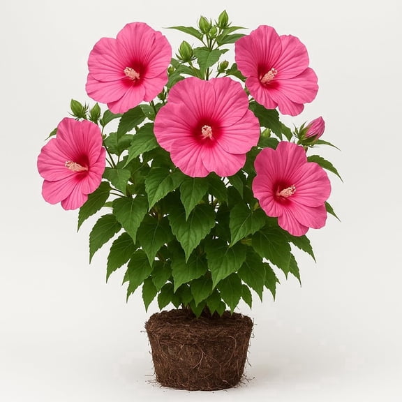 Hardy Hibiscus Luna Pink Starter Plant, 4-7 Inches Tall, Full Sun, USDA Zones 4-9, Ships Bare Root, No Pot